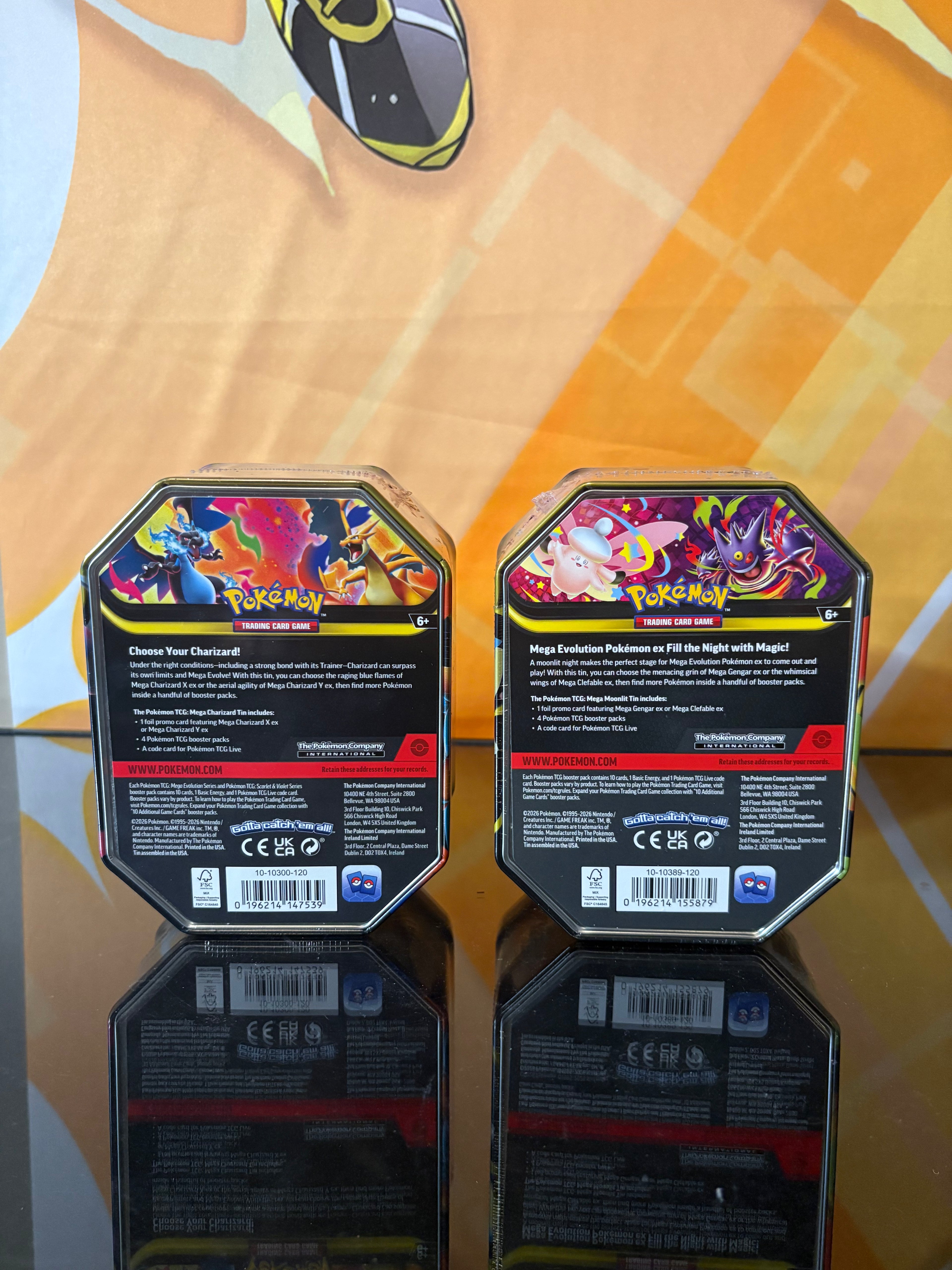 Pokémon TCG Mega Charizard X ex Tin – Foil Promo + 4 Booster Packs – Sealed