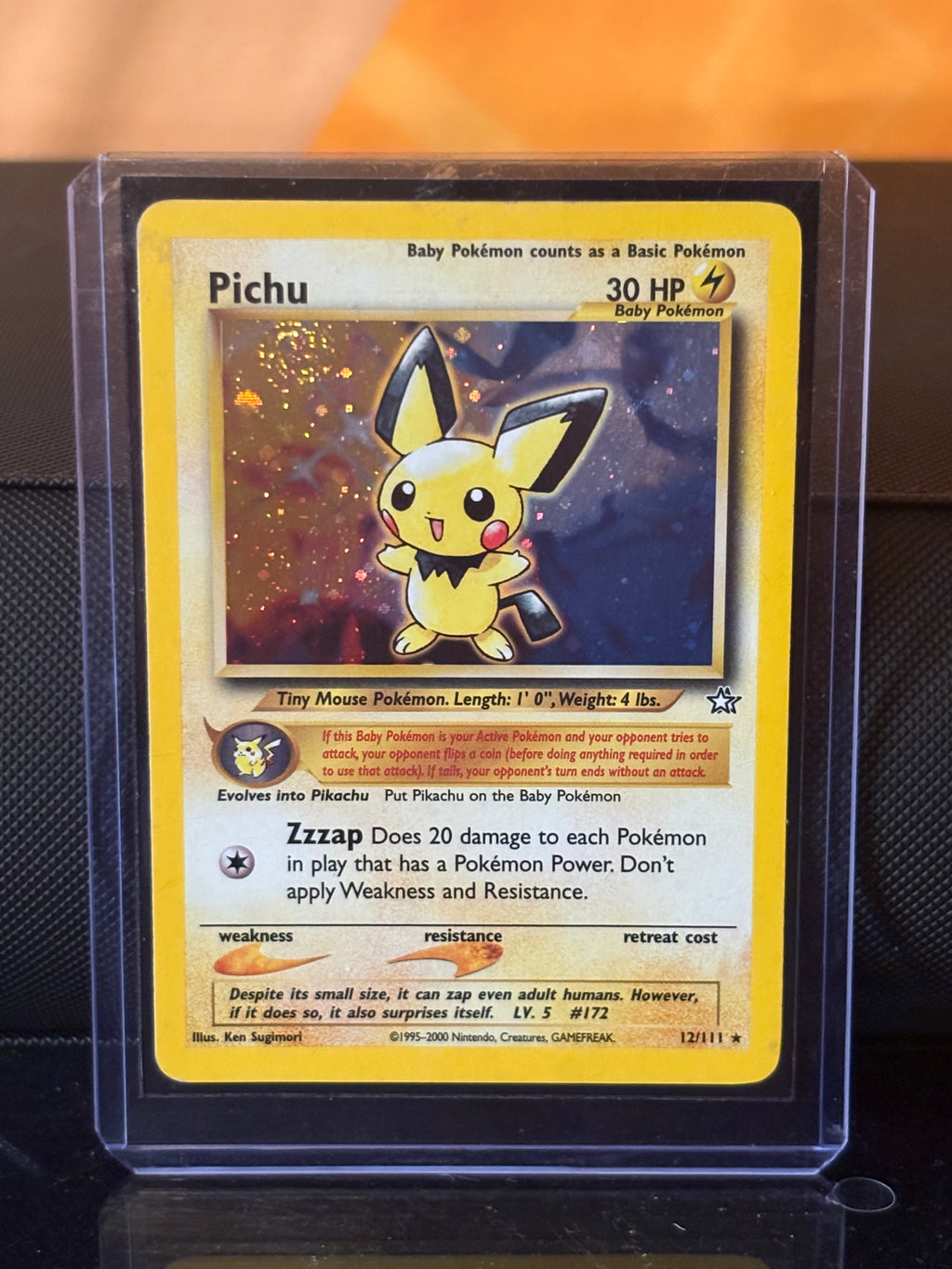 Pichu 12/111 Holo Rare – 2000 Pokémon Neo Genesis Unlimited – Vintage WOTC