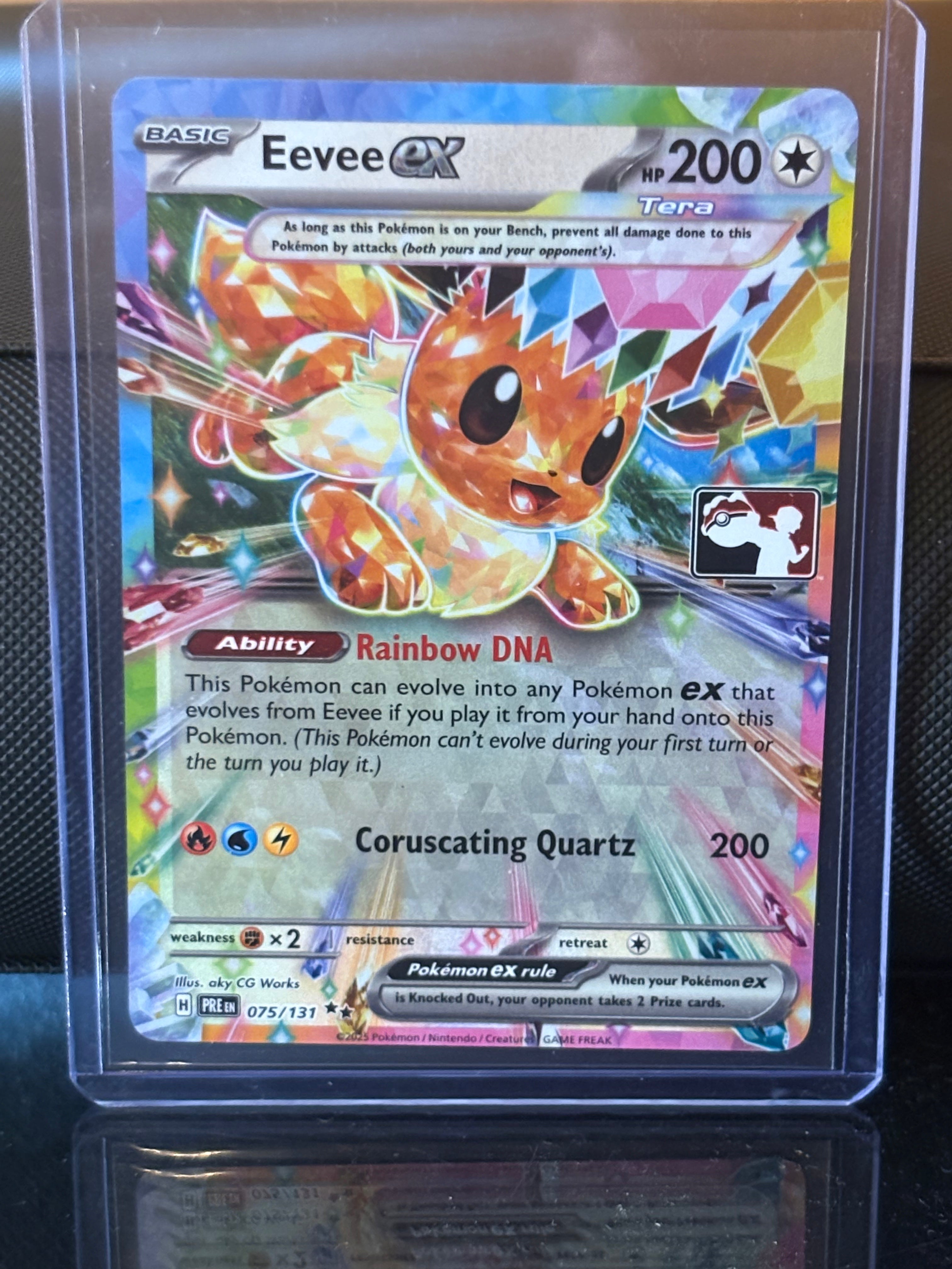 Eevee ex 075/131 Play! Pokémon Stamped Prize Pack Promo – Prismatic Evolutionsq